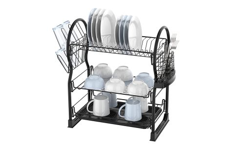 SEVVY Small Iron Dish Rack- best kitchen dish utensil holder