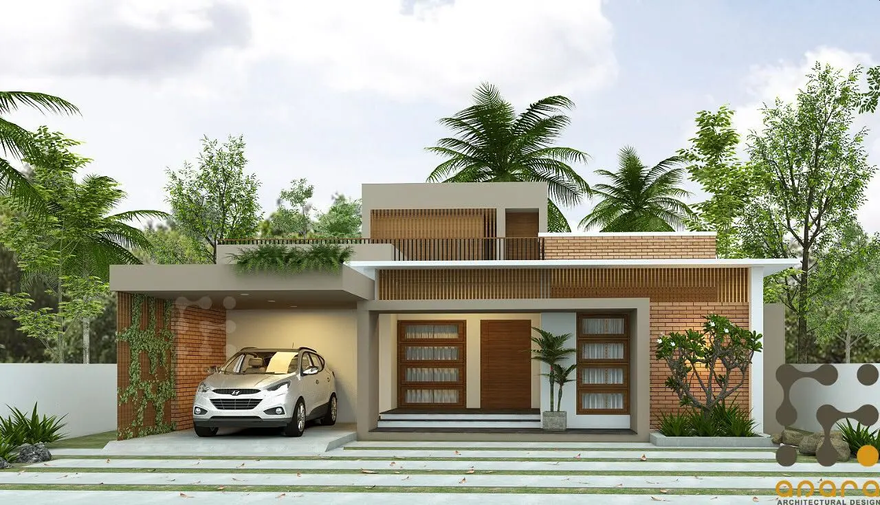 Single story residence with covered parking for a client in payyoli, Kerala by Rishad Chittan