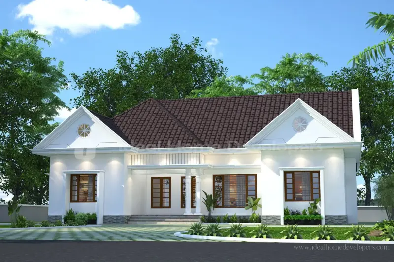 This single floor villa with shingled roof by IDL home Developers is a stunning concept