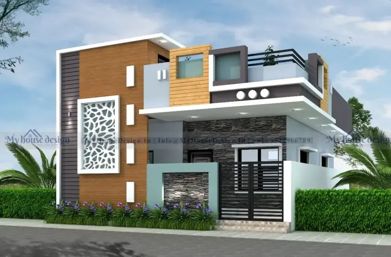 home design with a large elongated window by My House Design