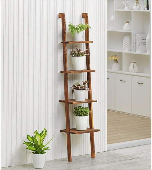 VM DECOR Wooden Ladder Plant Stand decoration