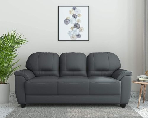 Amazon Brand - Solimo Tulip 3 Seater Leather Sofa - leather