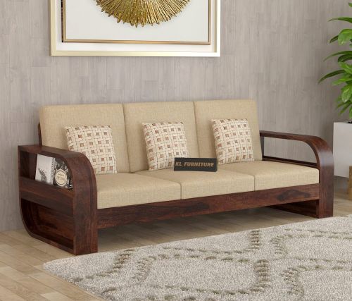 KL FURNITURE 3-Seater Wood Sofa