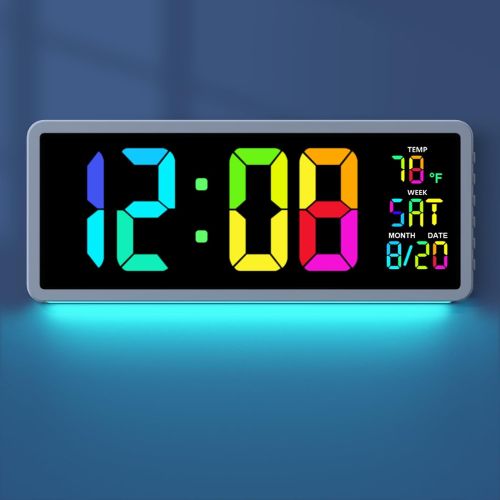 Colorful Digital Wall Clock by YORTOT